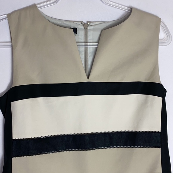 Lafayette 148 black striped sleeveless shift dress size 8 - Picture 2 of 7